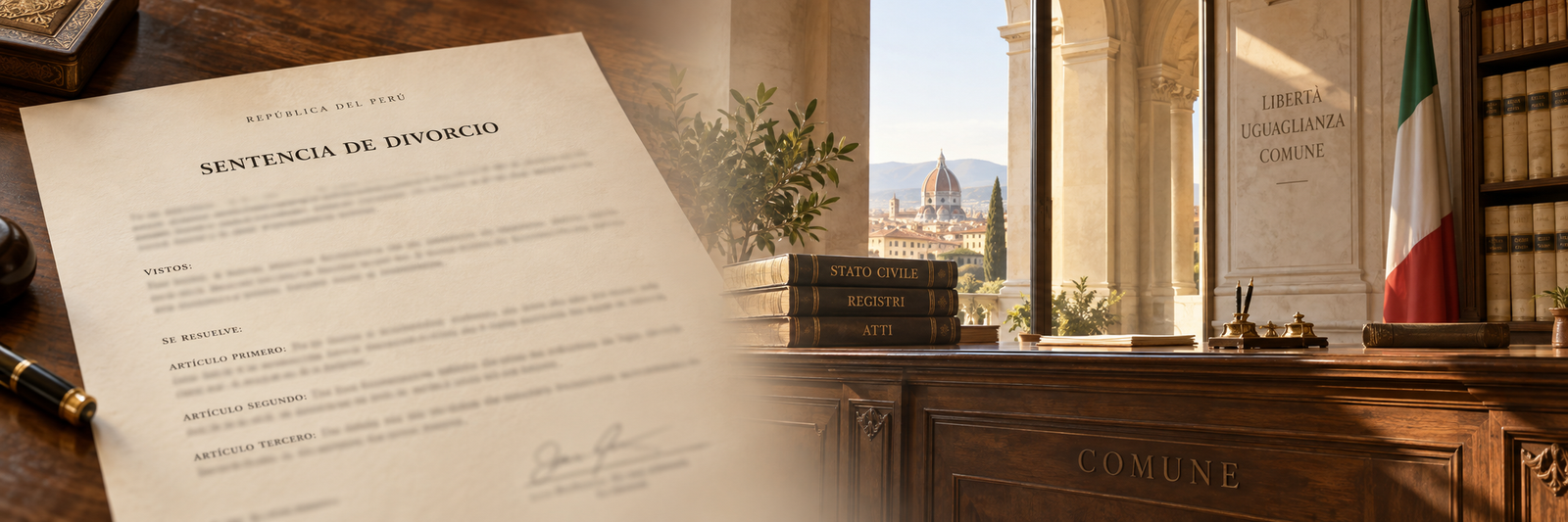 Documentos de divorcio judicial, notarial y municipal para su inscripción en Italia y AIRE